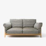 Double sofas with wooden legs